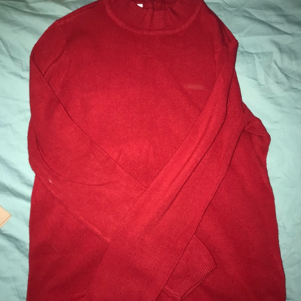 Red sweater with zipper